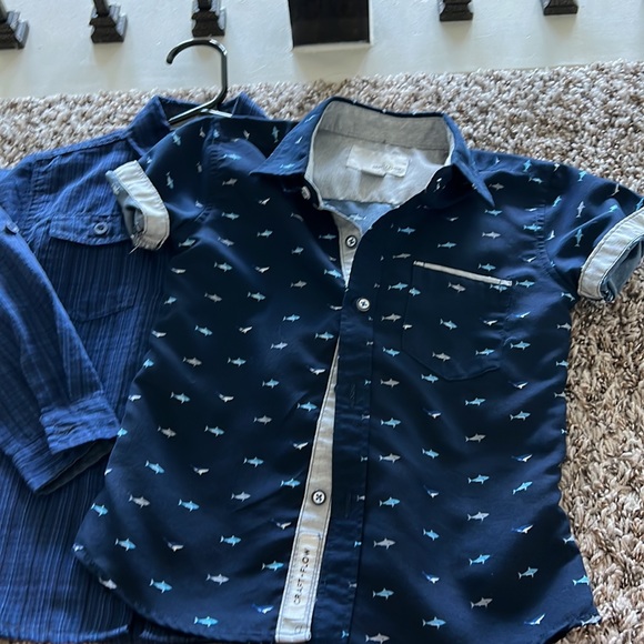 Boys size 4t lot of tops, 9 button ups, only one has a little red paint stain. - Picture 2 of 9